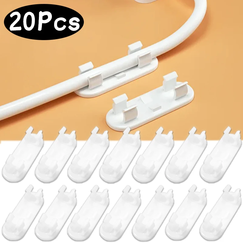 

20-1Pcs Self Adhesive Cable Management Clips Cable Organizer Wire Clips Cord Holder for TV PC Laptop Power Cord Desk Home Office