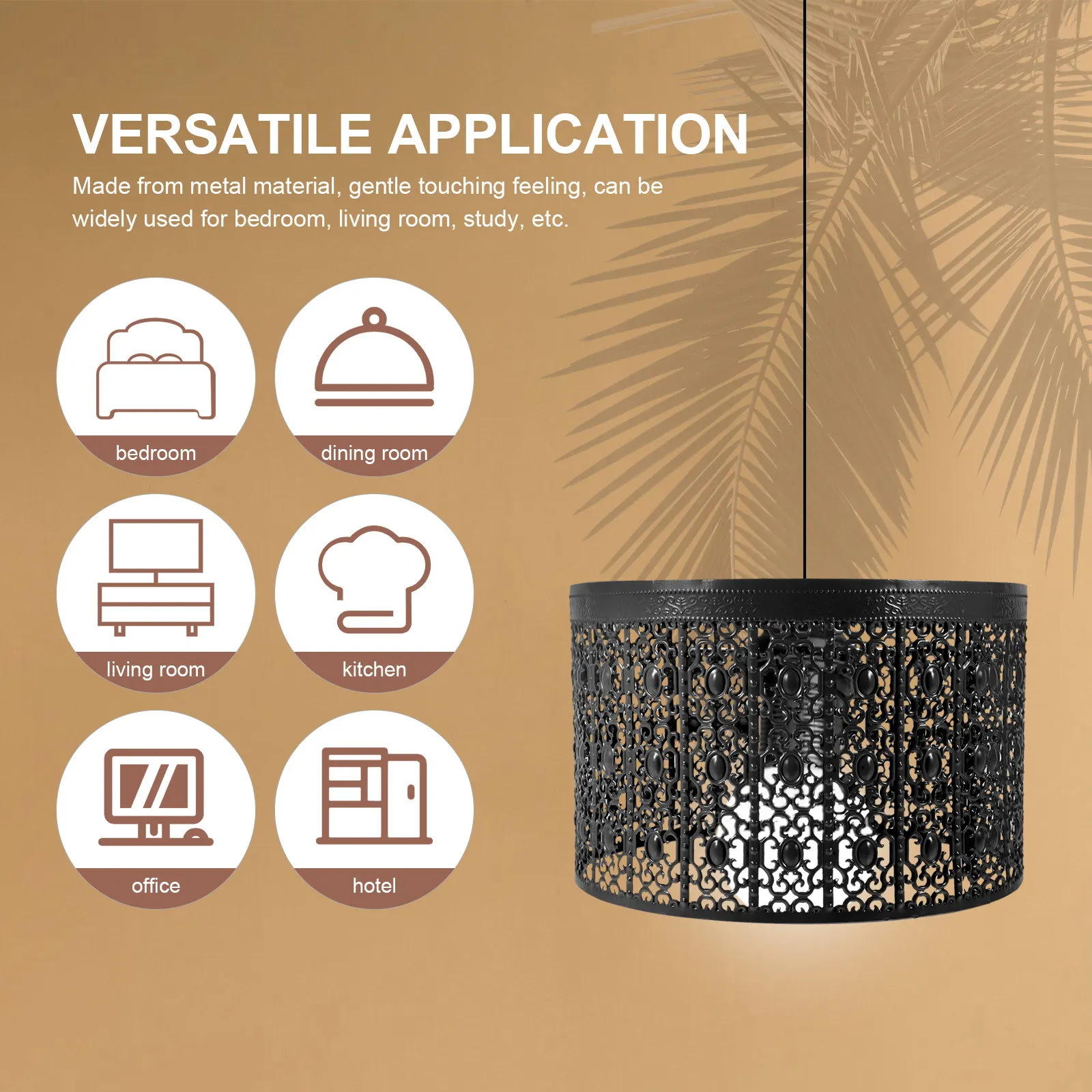 

Small Metal Hollow Lampshade for Table Desk Floor Lamp Replacement Light Cover Decorative Indoor Lighting Fixture Shade