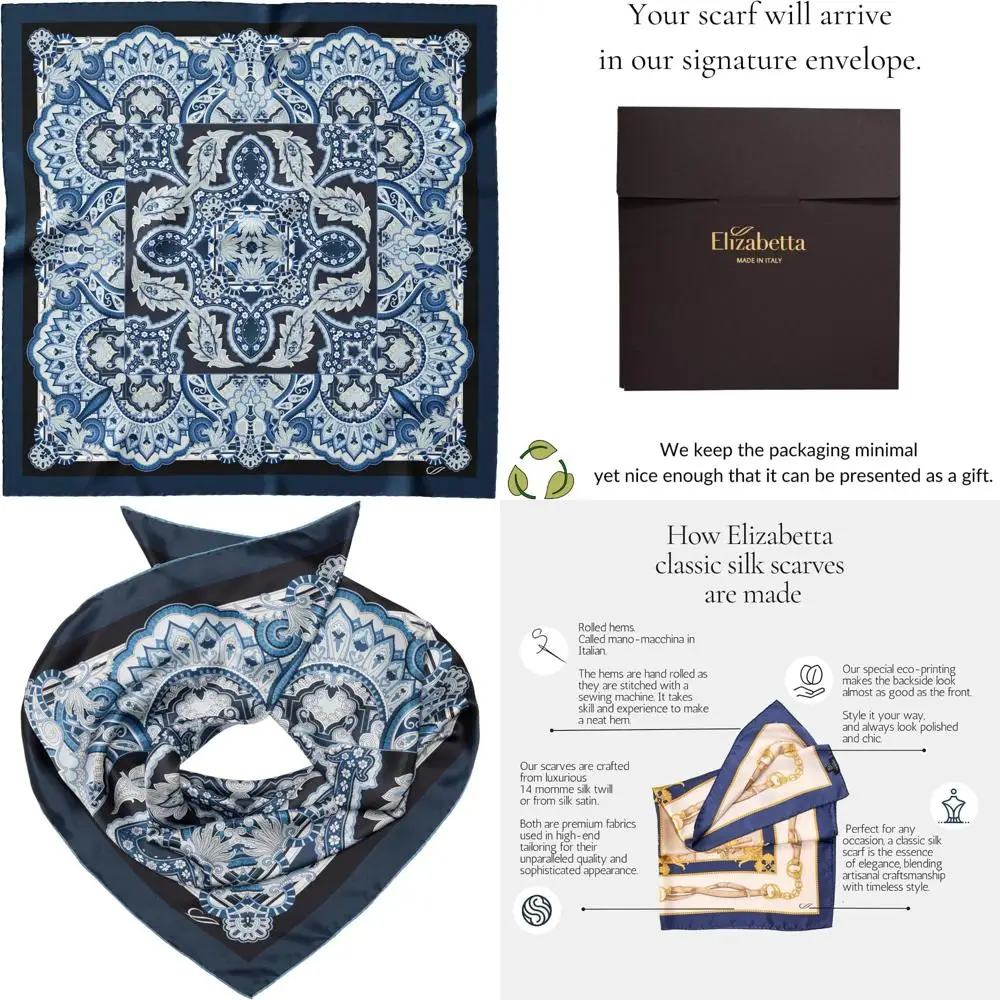 

100% шелковые итальянские квадратные шарфы - ручная работа, 35 см, сделано в Италии, женский модный аксессуар