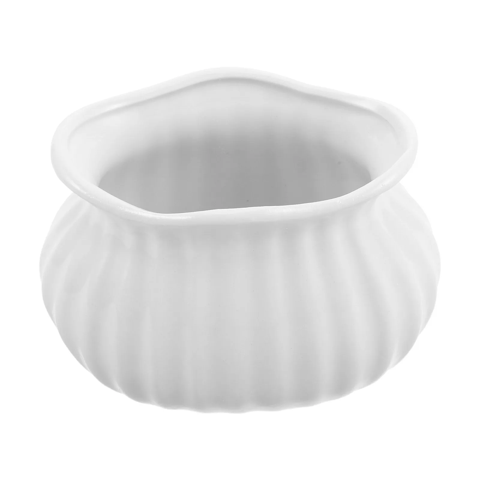 

Modern White Ceramic Vase Grooved Elegant Flower Vase Home Living Room Decor Table Centerpiece for Fresh Dried Flowers