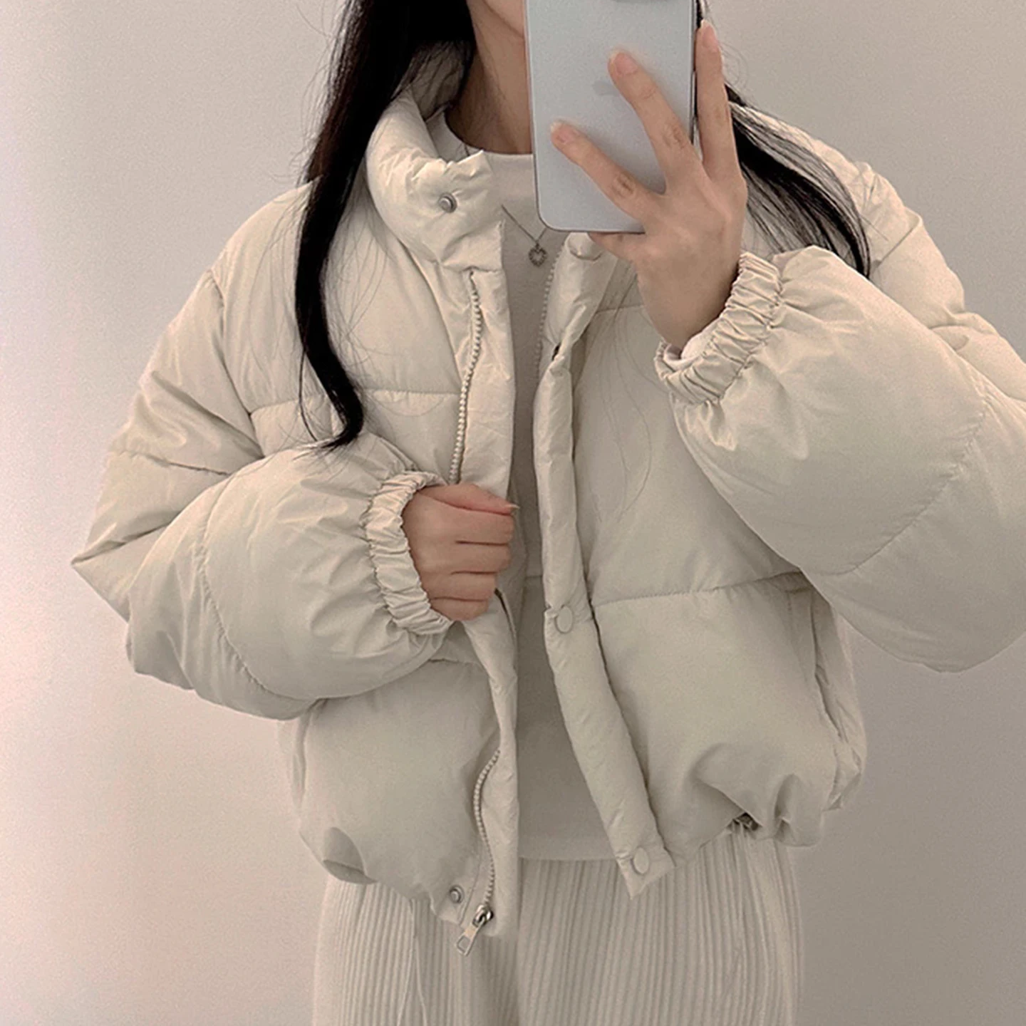 

Милый молодежный хлопковый топ с воротником-стойкой, женский топ ярких цветов, корейский свободный крой, зимнее новое поступление