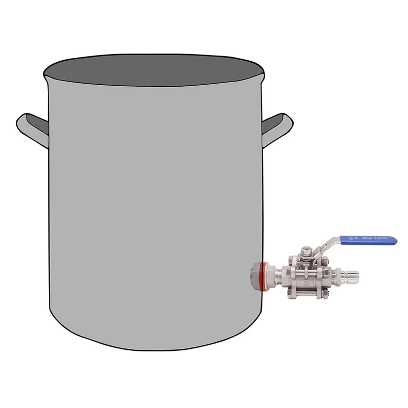 3 Piece 304 SS Ball Valve Quick Disconnect Kit Compatible 1/2 ID Hose Homebrew