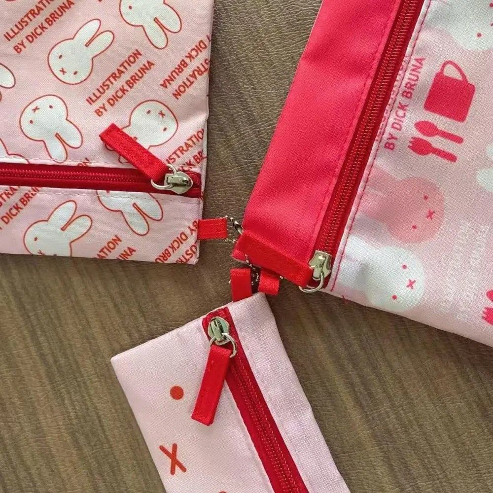 

Сумка для хранения Miffy, студенческая каваи, набор из трех предметов, сумка для хранения канцелярских принадлежностей, сумка для ручек, сумка для удостоверения личности для девочек, кошелек для монет, портативная косметичка