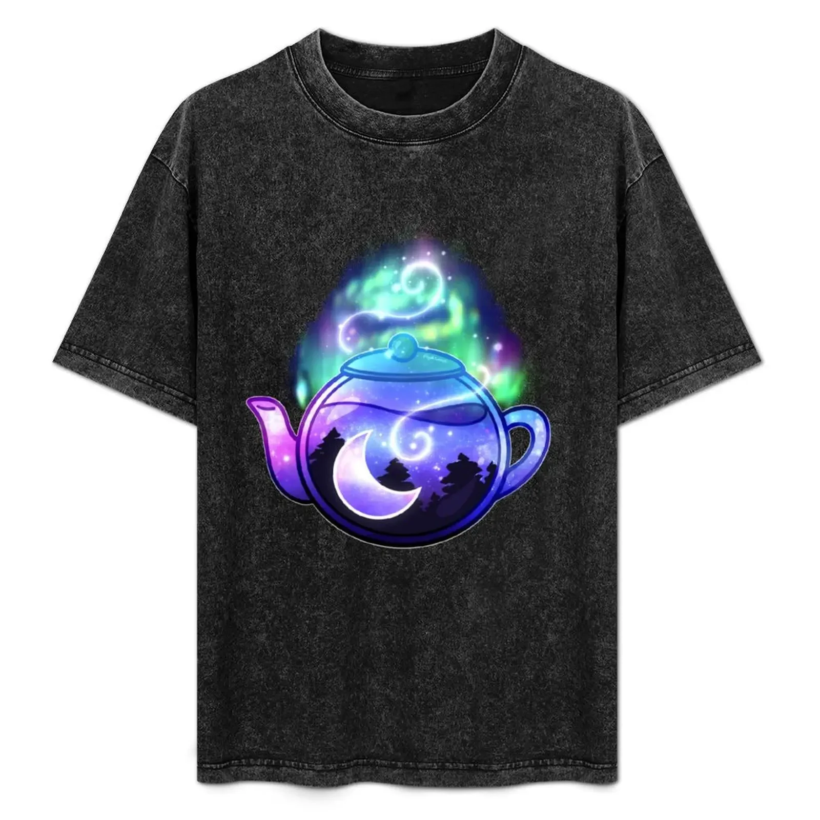 Aurora Borealis Teapot - Dreamy Aesthetic T-Shirt anime clothes oversizeds plain mens graphic t-shirts 