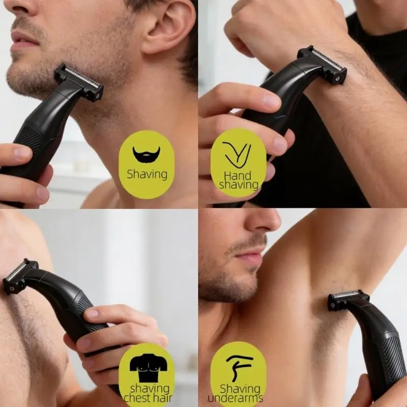 Small Rechargeable Men Shaver Wet and Dry Shaver Efficient Shaving Tool Electric Travel Trimmer for Outdoor Grooming 