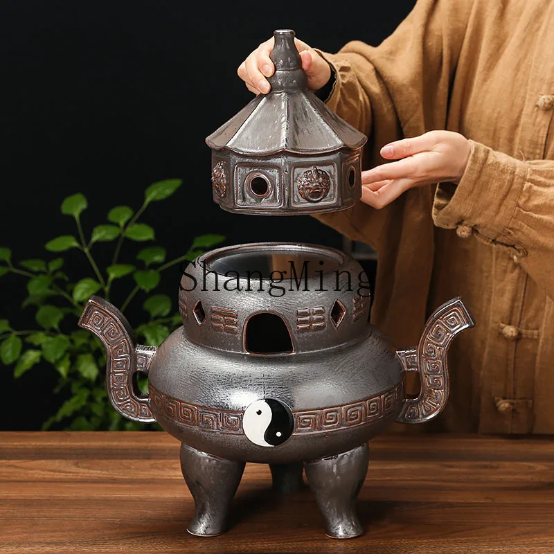 FG Tai Chi Bagua Furnace Hotel Living Room Creative Incense Burner Ding Home Indoor Tea Room Club Alchemy Furnace Ornaments