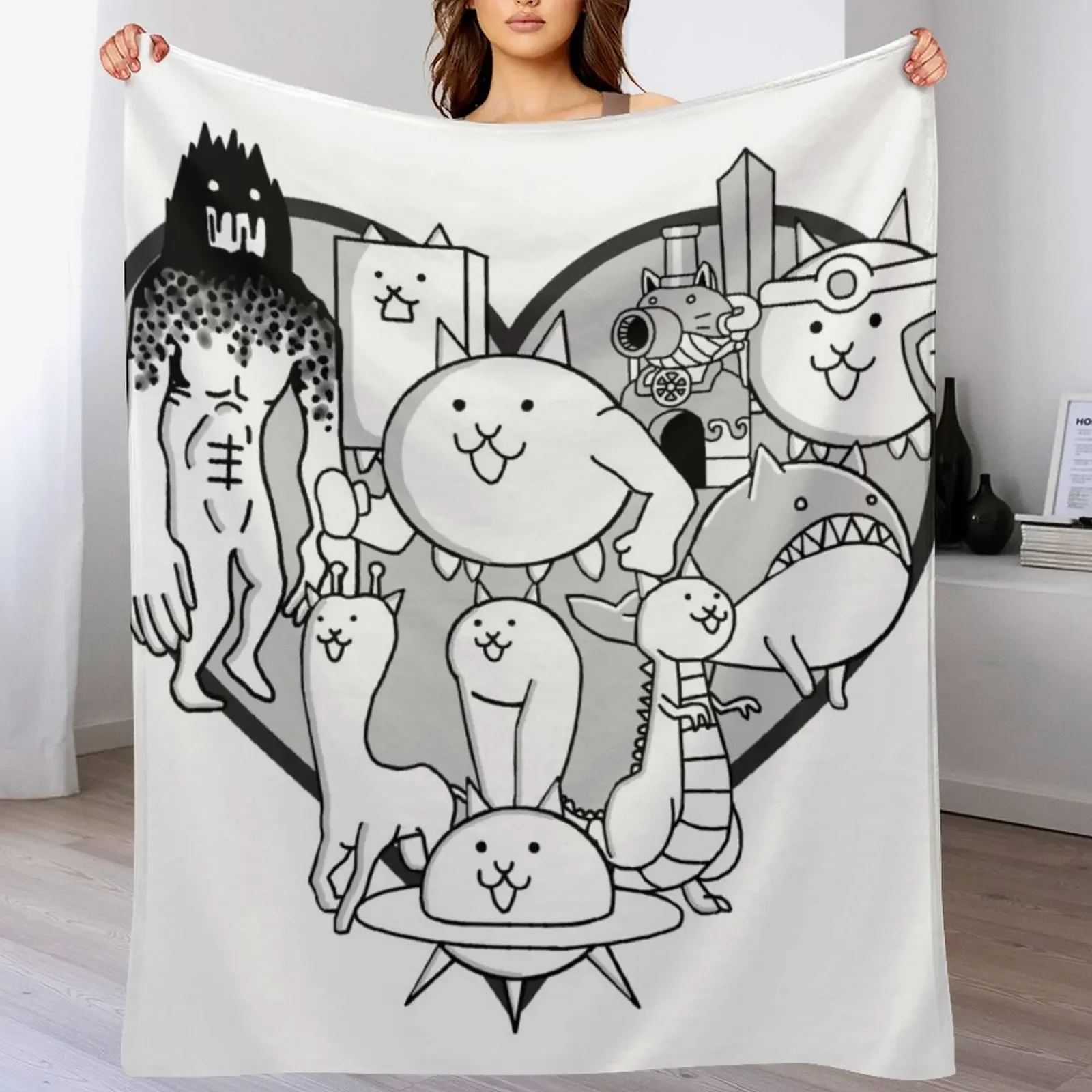 

Battle Cats Evolved Cats Mural Throw Blanket Blankets Sofas Of Decoration Winter beds Baby Comforter Blankets
