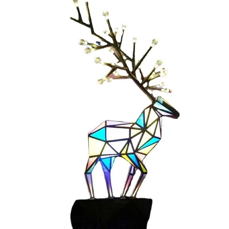 Outdoor animal shape lamp geometric block glow sika deer lamp