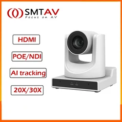 SMTAV AI TRACKING NDI PTZ CAMERA 20X/30X OPTICS ZOOM HDMI/SDI/USB3.0/IP STREAMING OUTPUTS FOR MEETING CHURCH EVENTS TEACHING