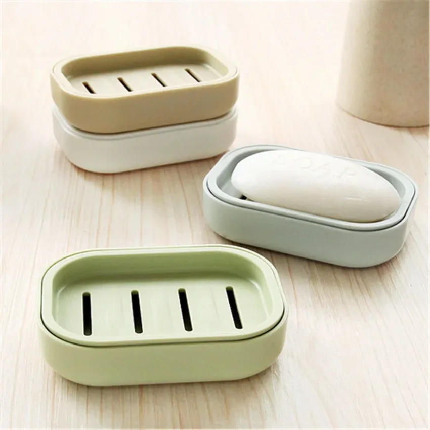 

New Bathroom Dish Plate Case Home Shower Travel Hiking Holder Container Soap Box Plastic Soap Box Dispenser Soap Rack