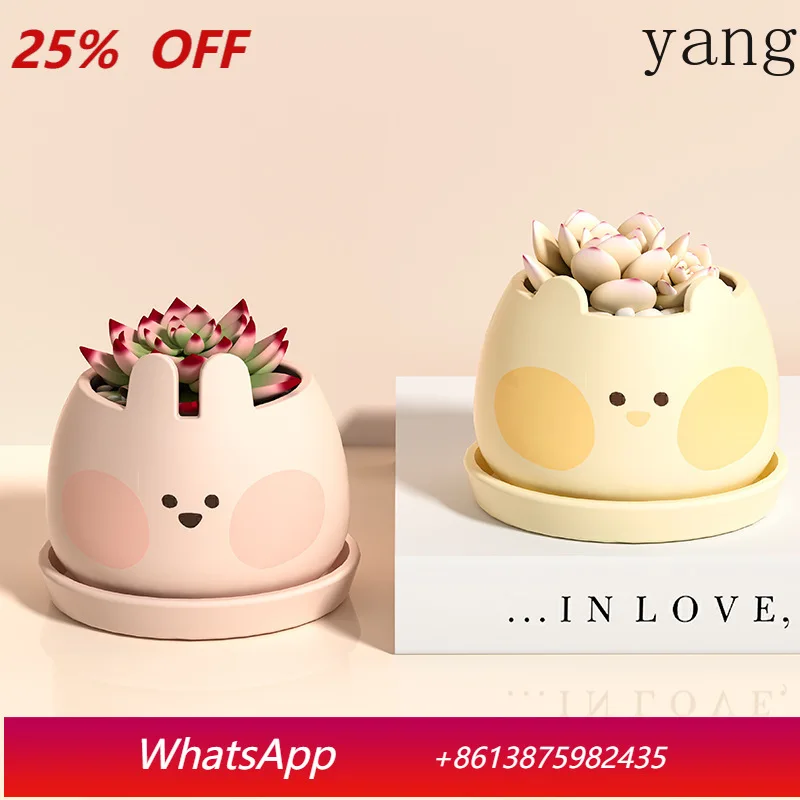 

CX Creative Plastic Cartoon Cute Pet Succulent Flower Pot with Bottom Support