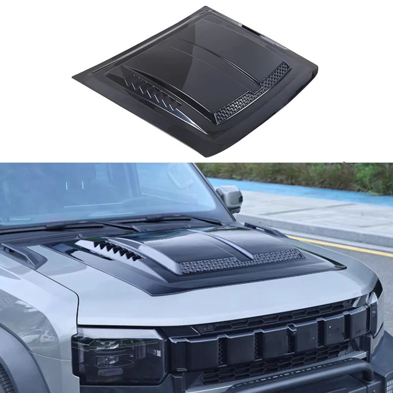 Car Hood Cover Fit for JETOUR Traveler T2 2023-2024 Modification Off-road Cyber Hood Auto Exterior Decoration Accessories