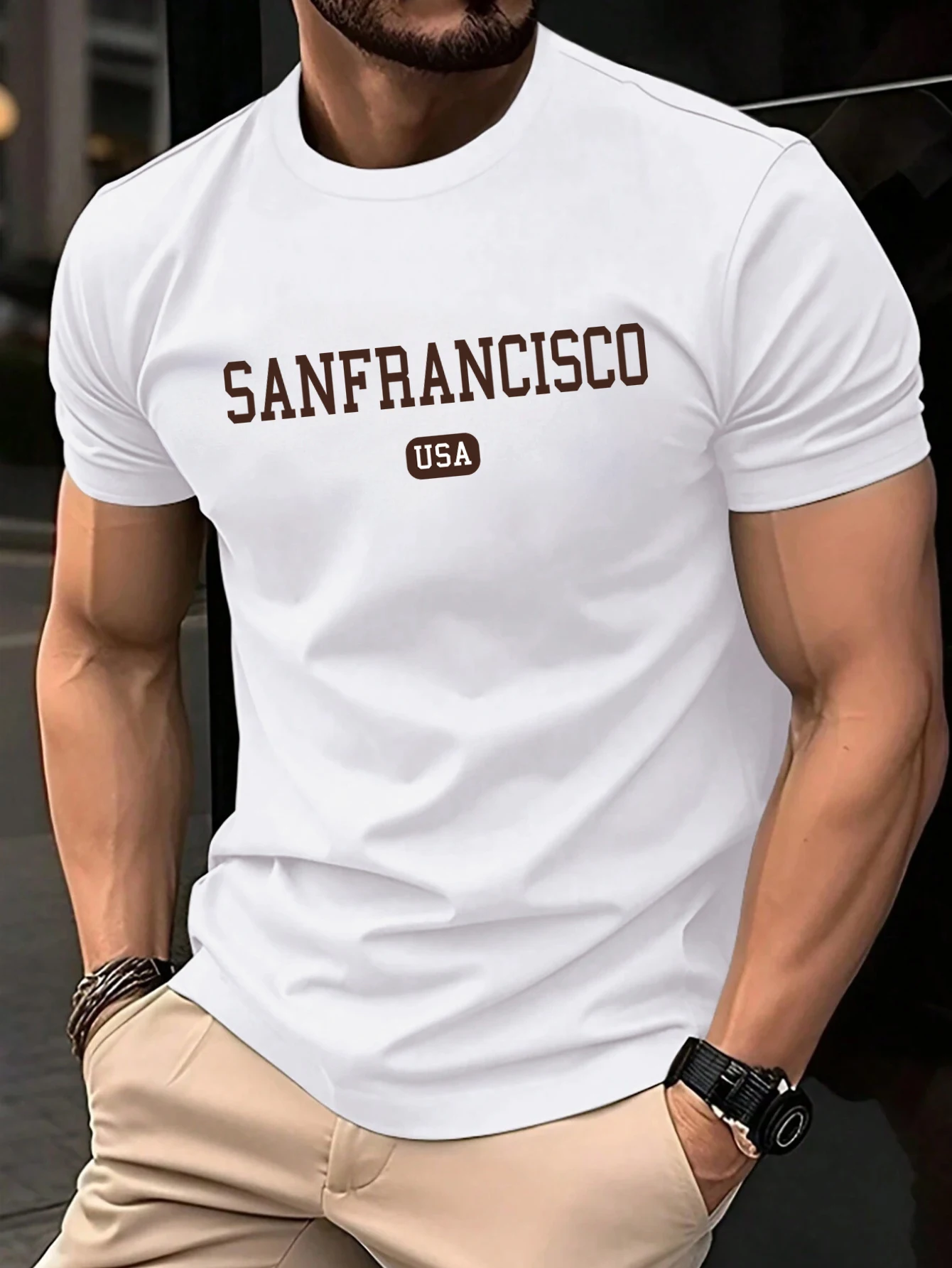 Sanfrancisco Usa City Pattern T Shirt Men Comfortable Loose T-Shirt Summer Casual Fashion Short Sleeve Unisex Cotton Clothes