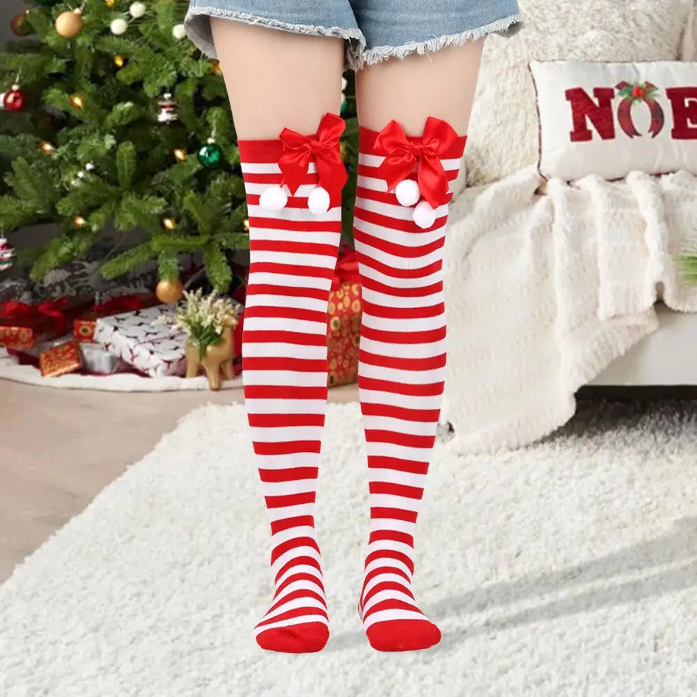 Colorful Holiday Socks Colorful Retro Christmas Stockings with Anti-slip Design for Cosplay Performances Mini Dress for Pairing