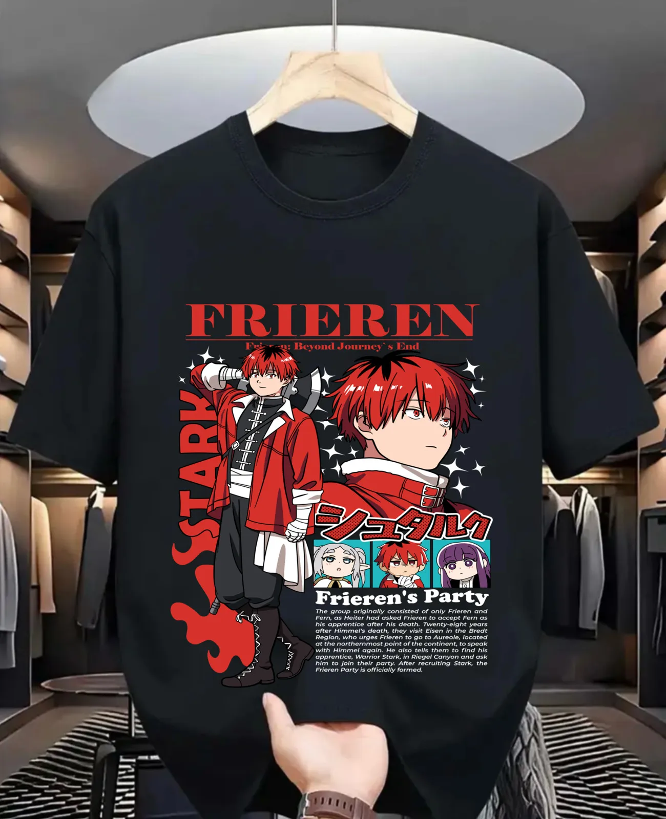 Frieren T-Shirt Beyond Journey's End Fern Stark Girl Anime Gifts Shirt All Size