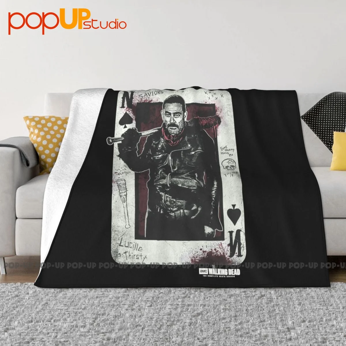 The Walking Dead Twd Negan Playing Card Walkers Zombies Blanket Luxury Home Decor Bedding Travel