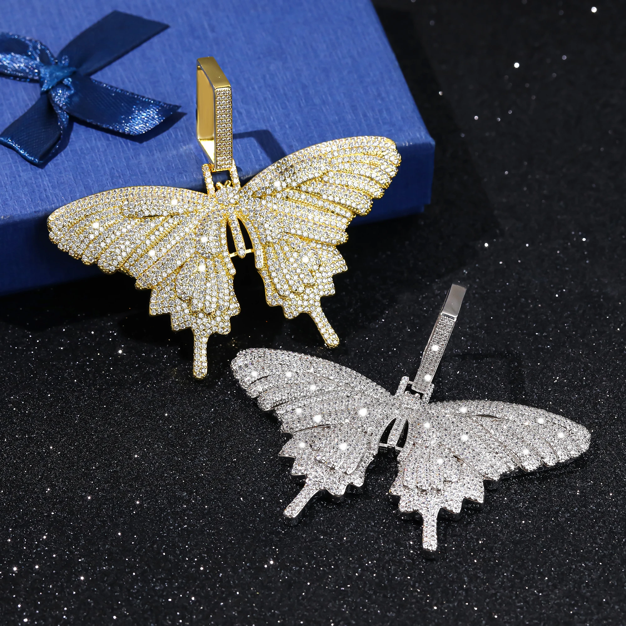 

Модное женское ожерелье с подвеской в виде бабочки, цепочка с бриллиантами, уникальный подарок на день рождения, ожерелье в стиле хип-хоп, персонализированные аксессуары