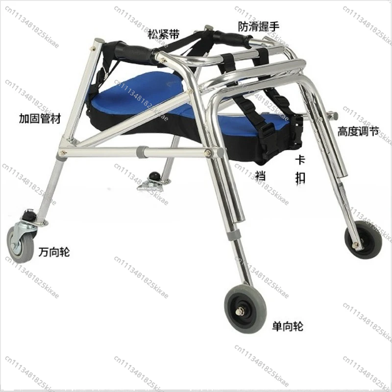 For Children's Walker Short Adult Elderly Trolley Disabled Walker Aluminum Alloy Portable for The Elderly