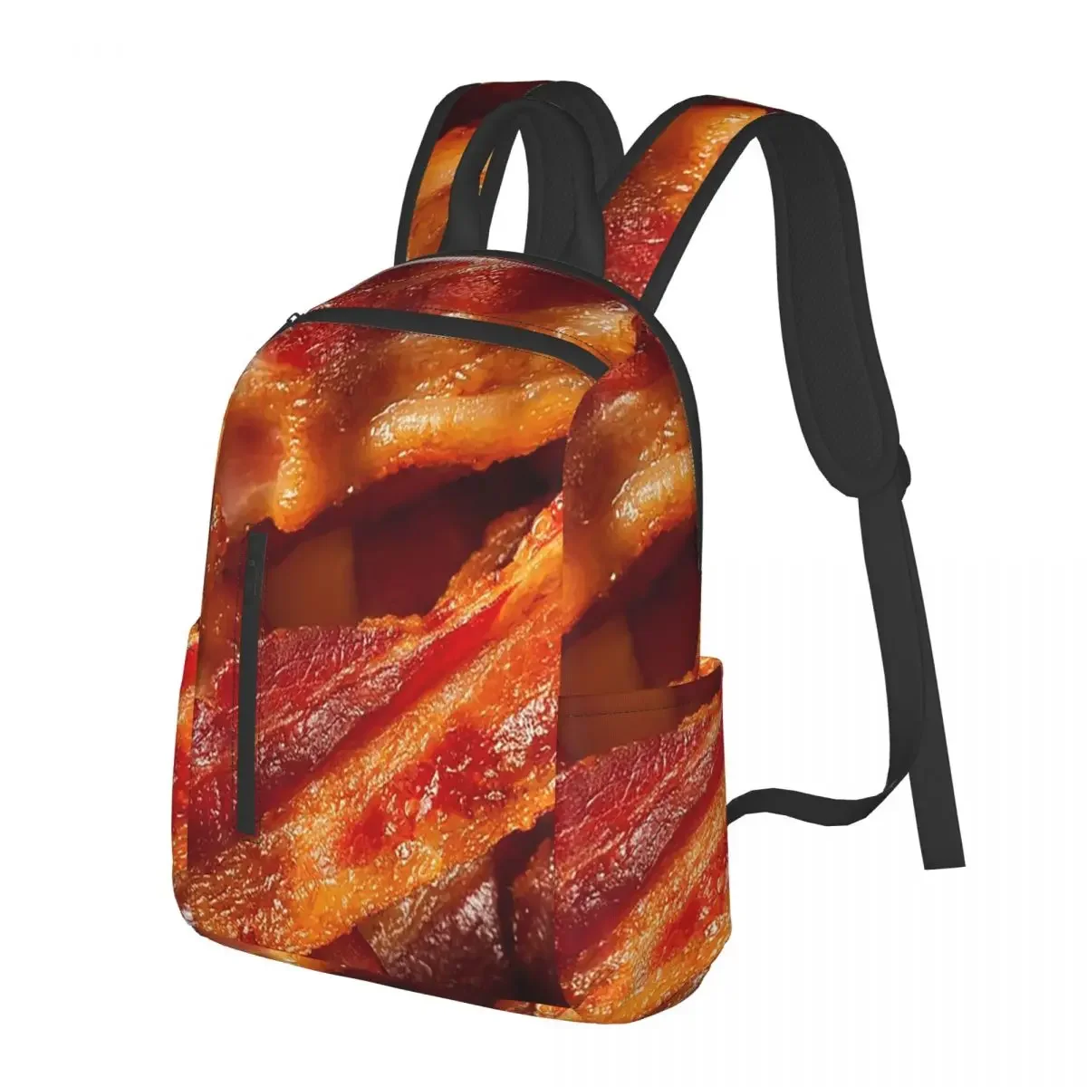Crispy Bacon Texture Meat Lovers Student Backpack School Bag Hiking Travel Daypack for Boys Girls Bookbag Shoulder Bags