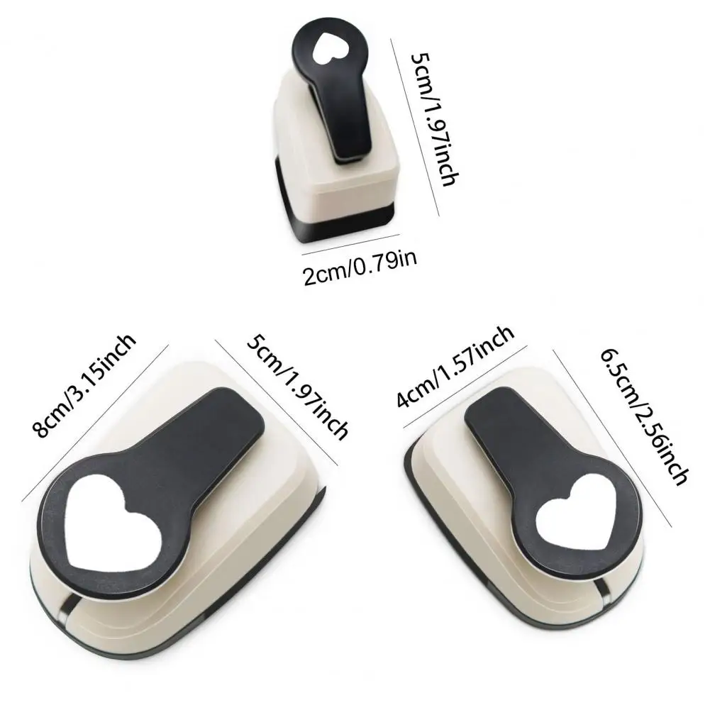 Small Heart Punch Heart-shaped Paper Punch Set 3 Sizes Embossing Machine for Scrapbooking Diy Card Making Zinc Alloy for Gifts