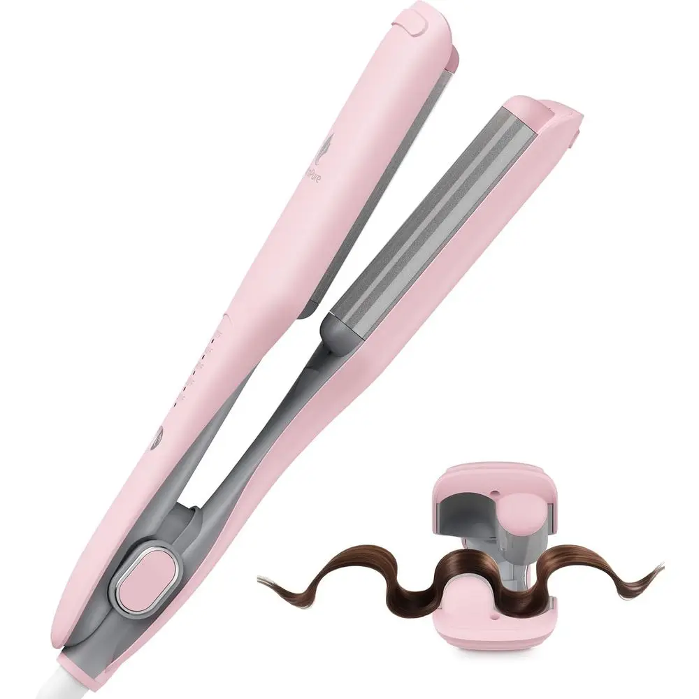 

1 Inch Curling Iron with 30-Second Heat Up, PTC Heater, Deep Waver Hair Curler for Women in Pink