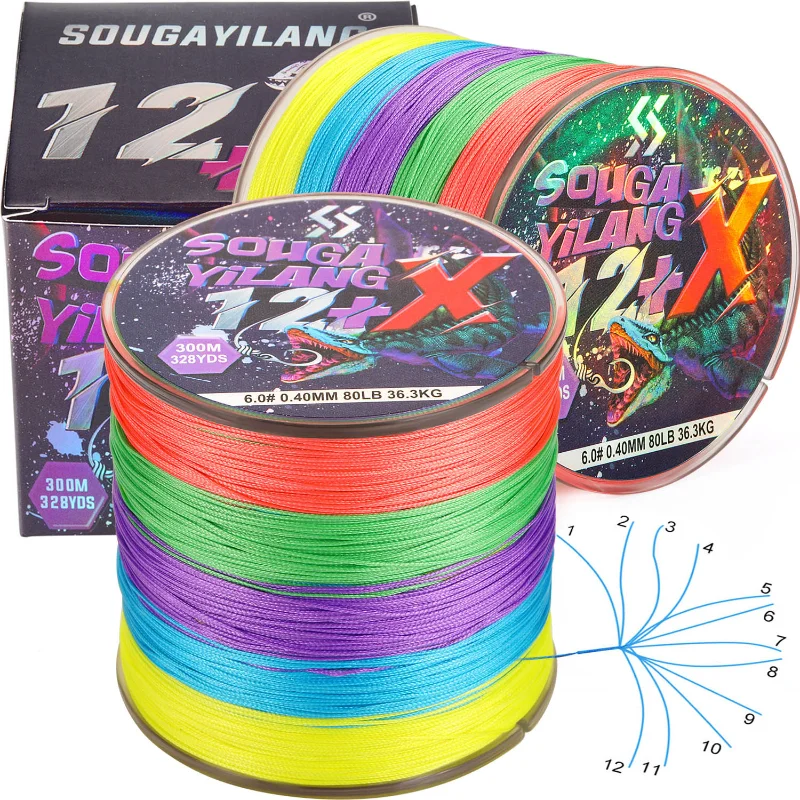 Sougayilang-Fil de pêche tressé X12, 100m, 5 documents runner, 80LB, multimessieurs carpe, japonais PE tressé ligne, accessoires Pesca
