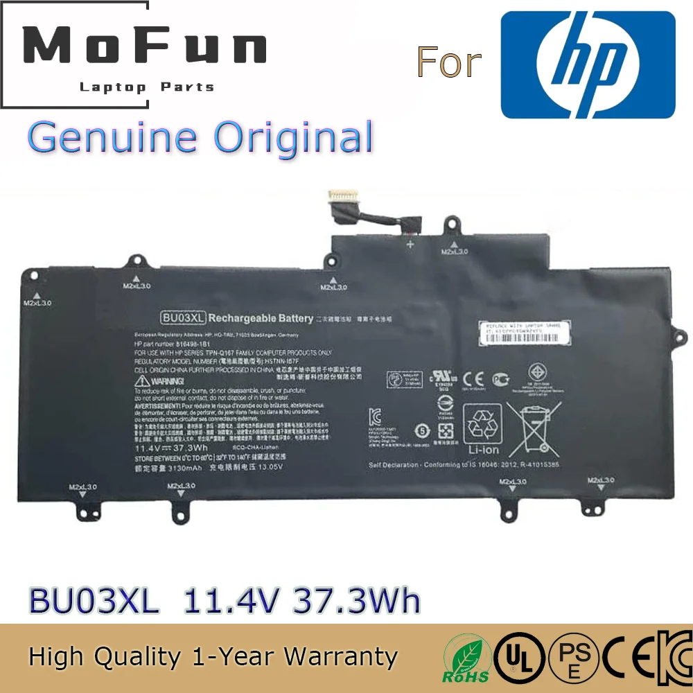 

Brand New Original BU03XL 11.4V 37.3Wh Laptop Battery for HP Chromebook 14 G4 14-AK013DX HSTNN-IB7F 816498-1B1