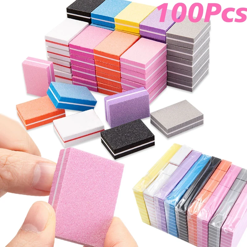 50/150pc Mini Buffing Sanding Files Block Pedicure Care Nail Art Buffer Polish Manicure Pedicure Sanding Sponge Nail Art tools