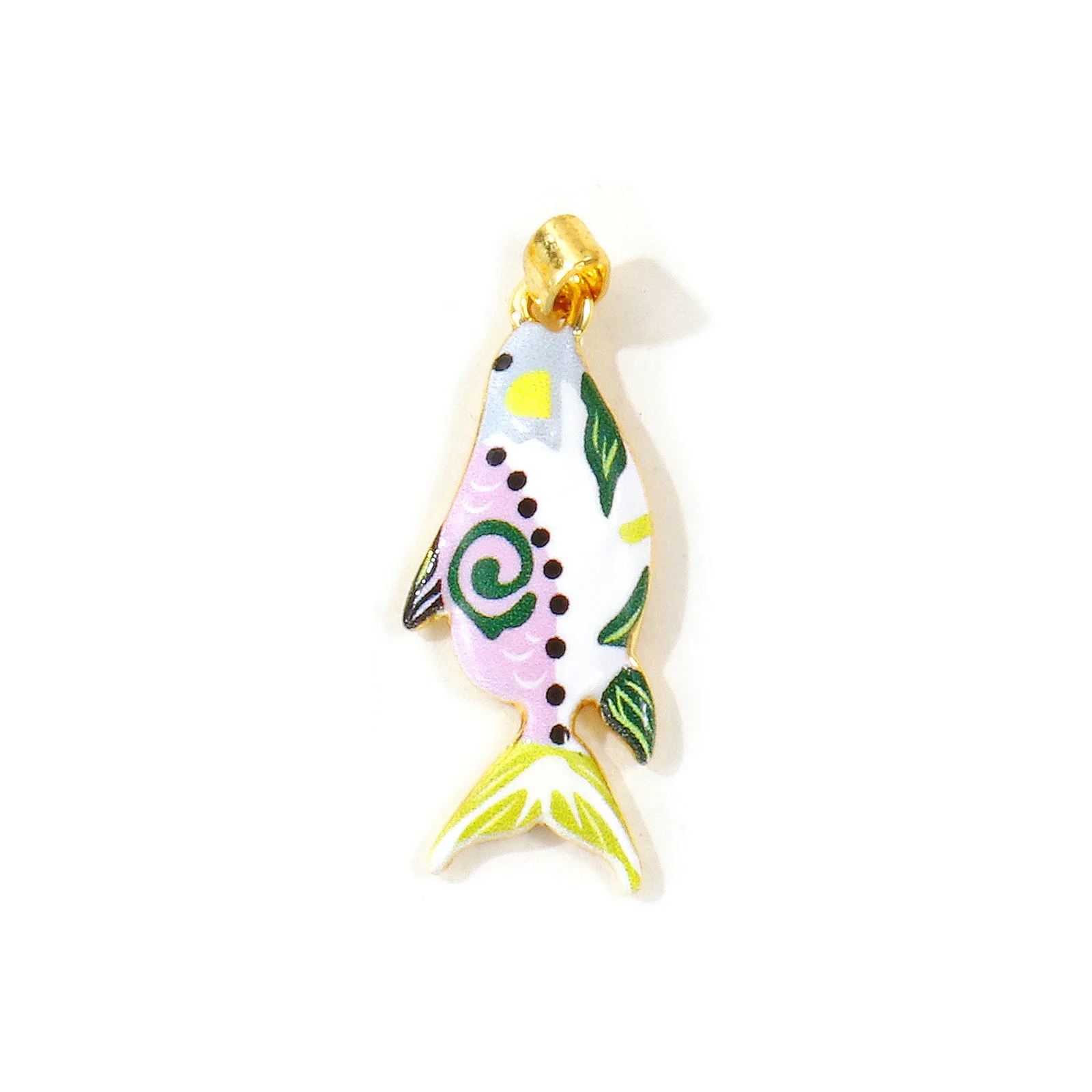 2 Stück Meerschmuck Fisch-Tier-Anhänger Beidseitig Bedruckt Mehrfarbige Emaille 18K Vergoldete Anhänger DIY Halskette Großhandel – Detail 3