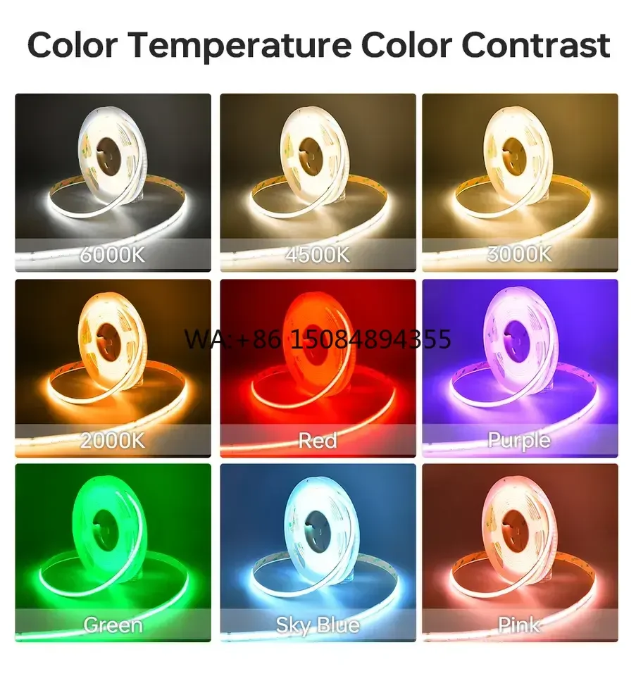 

Commercial Ceiling Flexible Cob Led Strip Light IP20 Remote Control Copper DC12V Single Color