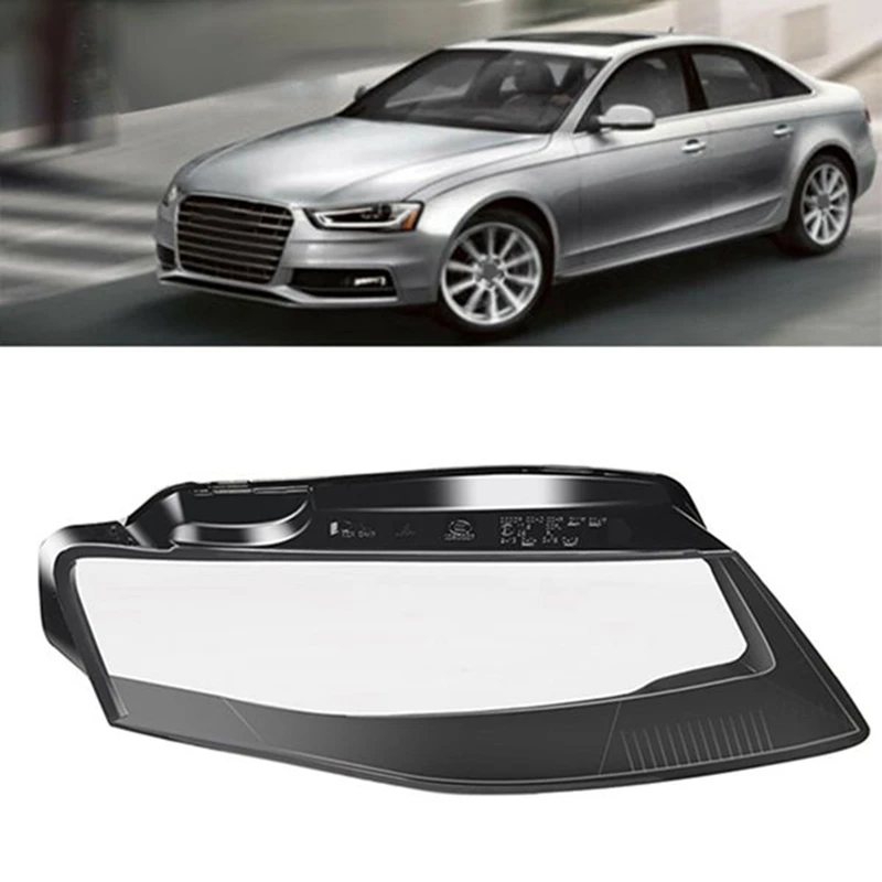 

Car Front Clear Headlight Lens Cover Replacement Headlight Head Light Lamp Shell Cover For- A4 B8 2008-2012