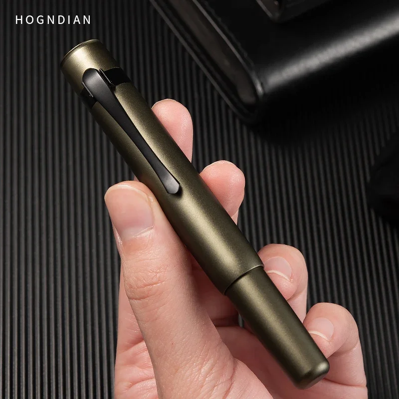 New Hongdian M2 Mini Sports Pocket Fountain Pen EF/F Nib Short Steel Business Office Practice Travel Pen Gift
