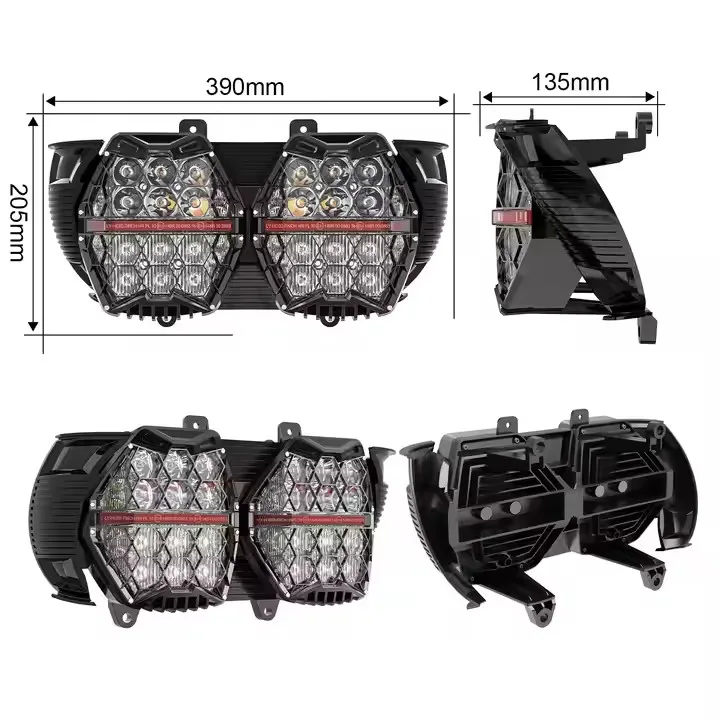 Motorcycle Headlight Assembly DRL For 2015-2023 Harley Road Glide E24 LED Headlight Daytime Running Lamp Plug and Play