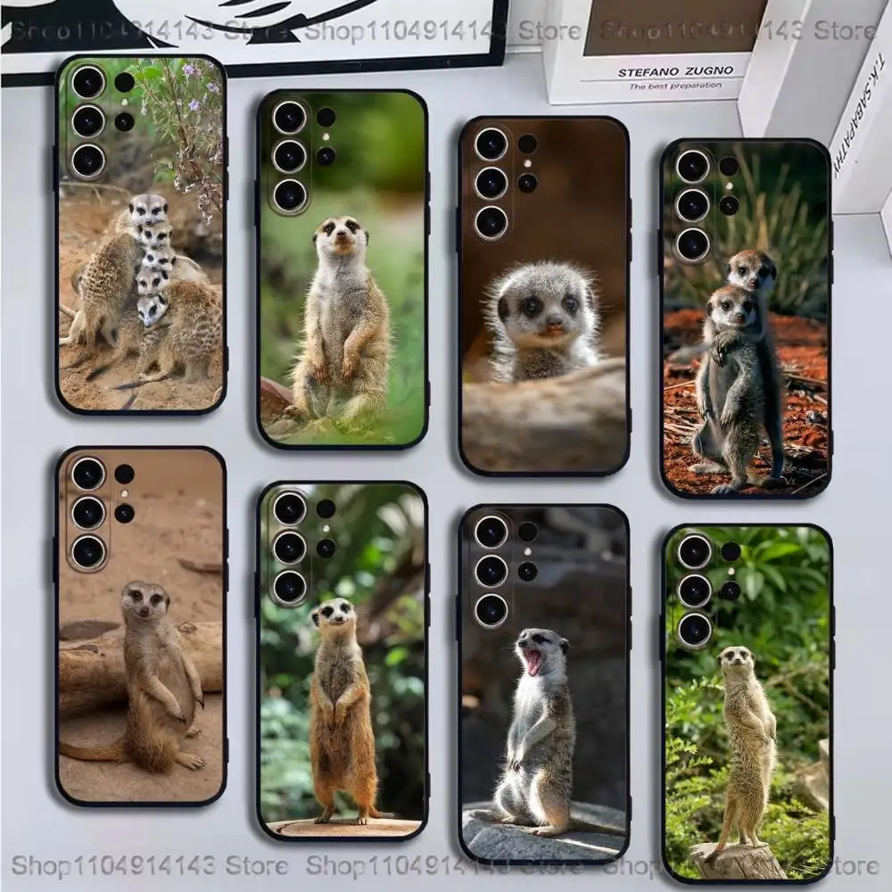 

Cute Baby Meerkat Phone Case For SamsungS25,24,21,22,23,30,Ultra,20,Plus,Fe,Lite,Note,10,9,Soft Black Cover