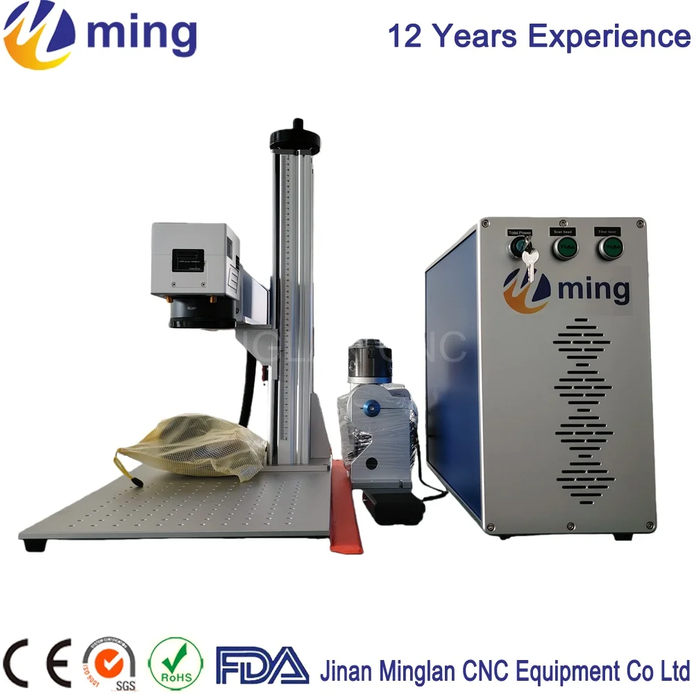 20W 30W 50W 60W Portable Mini Laser Fiber Engraving Machine Laser Desktop Logo Mark Engraver Metal Maker