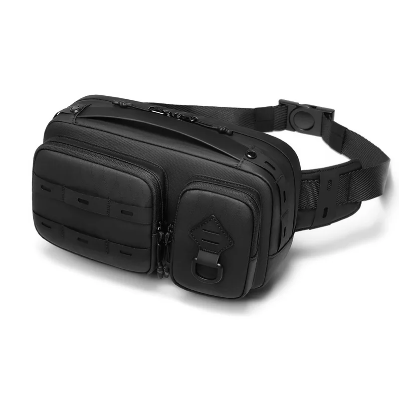 High Quality Men's Waterproof Cross-body Space Sling Shoulder Bag with Zipper Closure for Fashionable Outdoor Travel