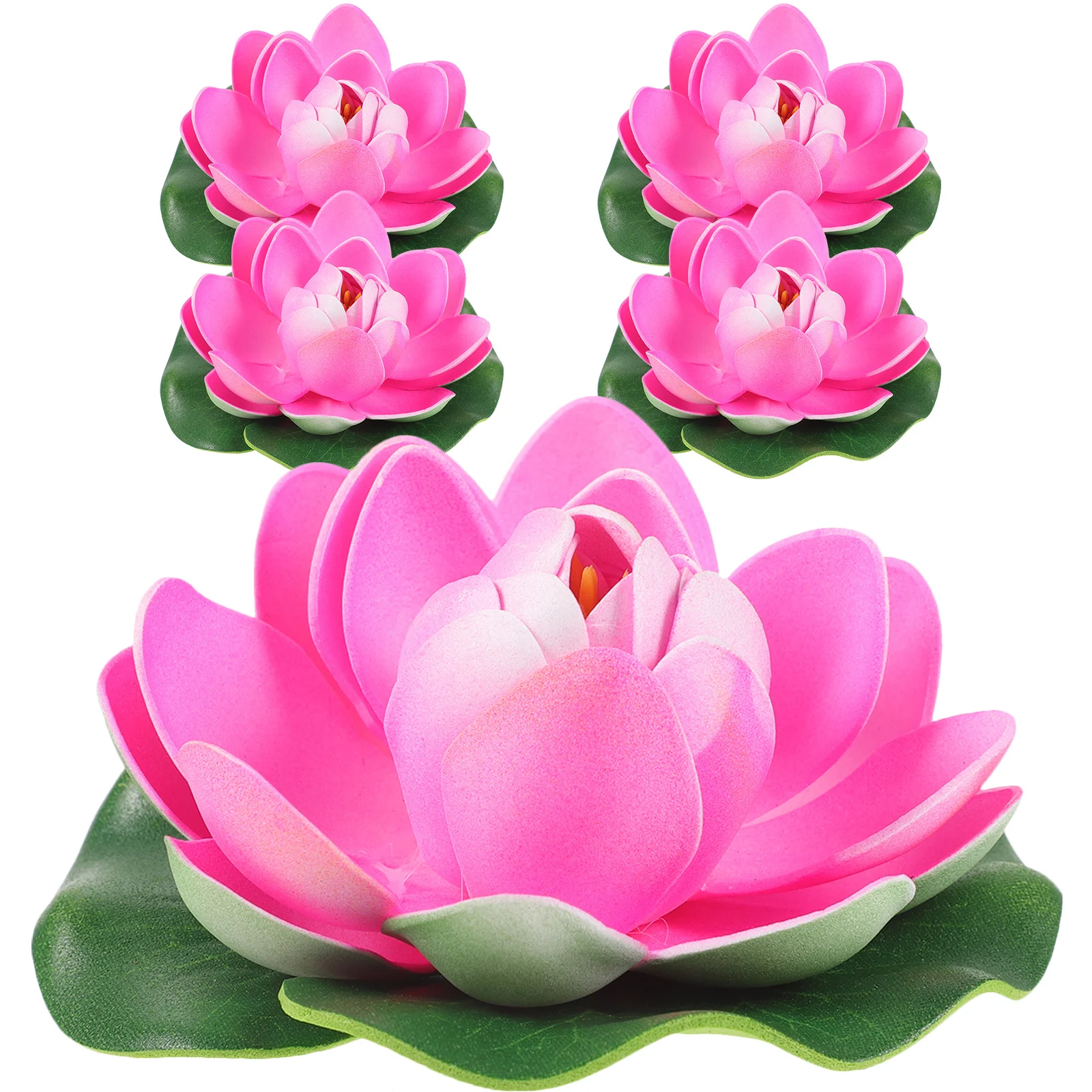 5 قطعة ديكور زهرة اللوتس مقلد ديكورات حوض السمك العائمة لخزان الأسماك حديقة بركة لوازم الديكور المنزل #6