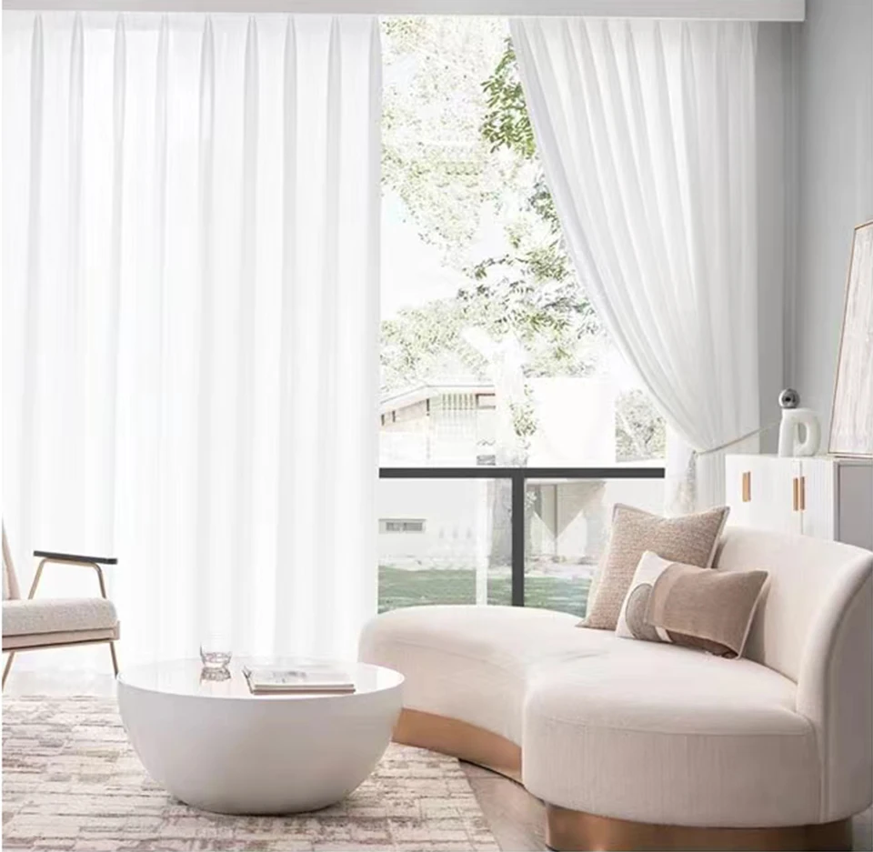 Asazal Weißer Tüll Hochwertige Dicke Luxus-Chiffon-Fenstervorhänge für Schlafzimmer, Verdunkelungsvorhänge Großhandel, Wohnzimmerdekoration – Detail 13