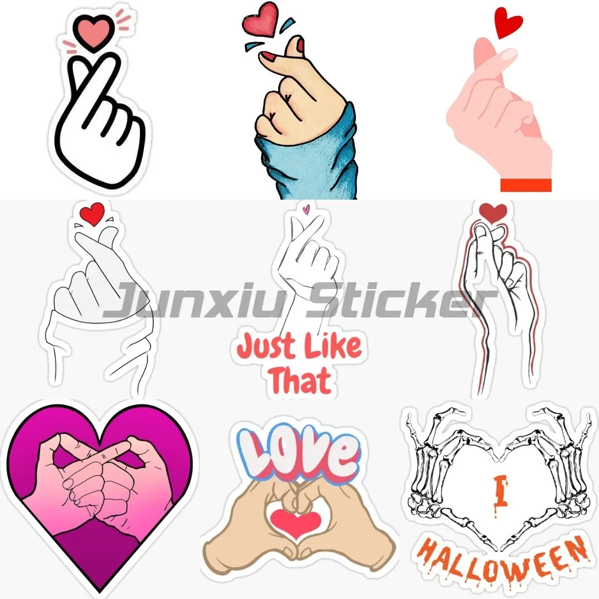 

Heart Gesture Comparing Love Stickers Motorcycle Laptop Accessories Wall Truck Window Helmet Car Interior Decoration Decals