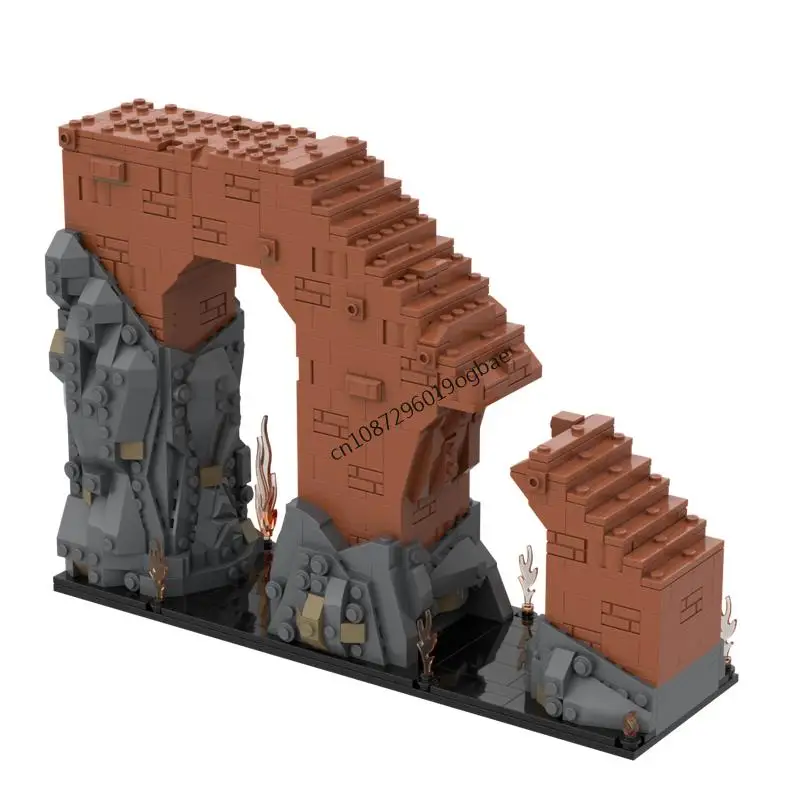 

New 872Pcs Famous The Rings Movie Series Moc Lotr Mine Staircase Model Building Blocks Diy Creative Ideas Kid Toy Birthday Gifts