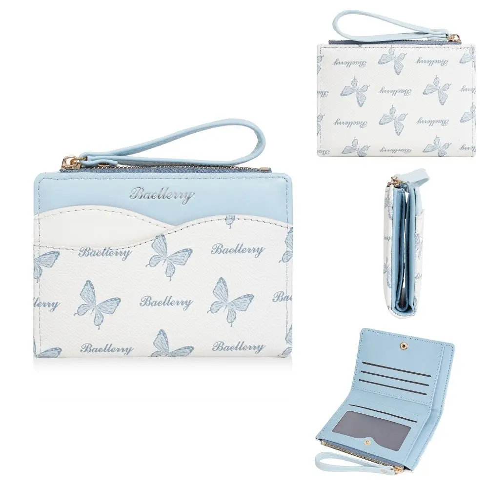 موضة بولي Leather جلد المرأة المحفظة متعددة فتحة بطاقات مكافحة سرقة عملة صغيرة جيب كوريا نمط 2 طيات بطاقات الائتمان حقيبة الطالب