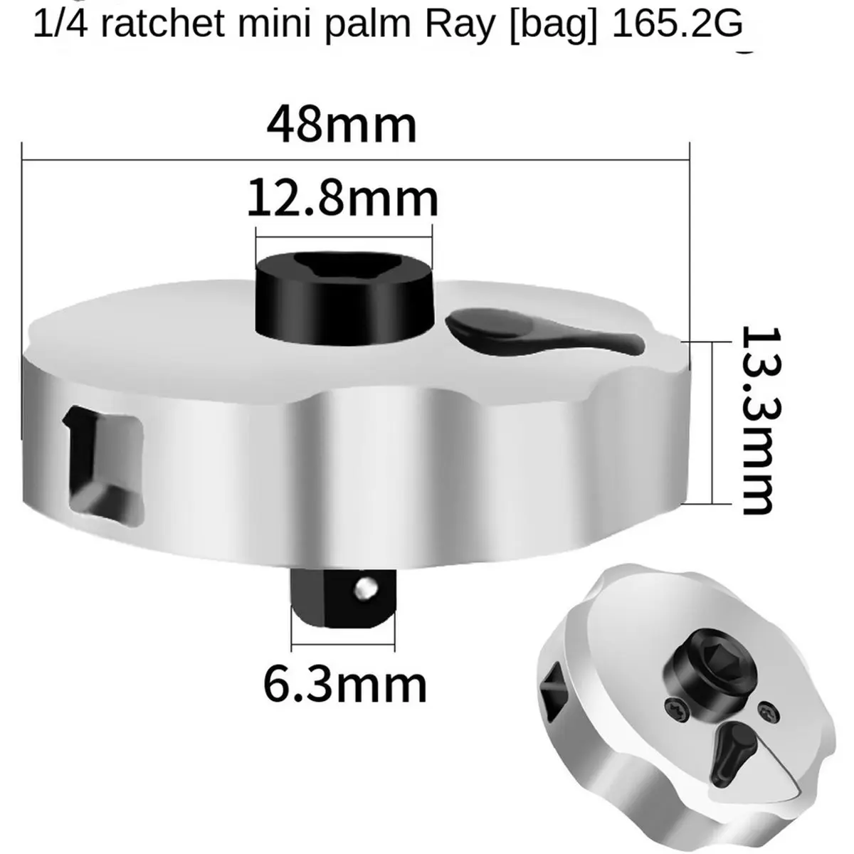 2026 New Mini Double Function Thumbwheel Ratchet Wrench 1/4'' Drive Ratchet Handle Dual Head Mini Finger Ratchet 3/8''