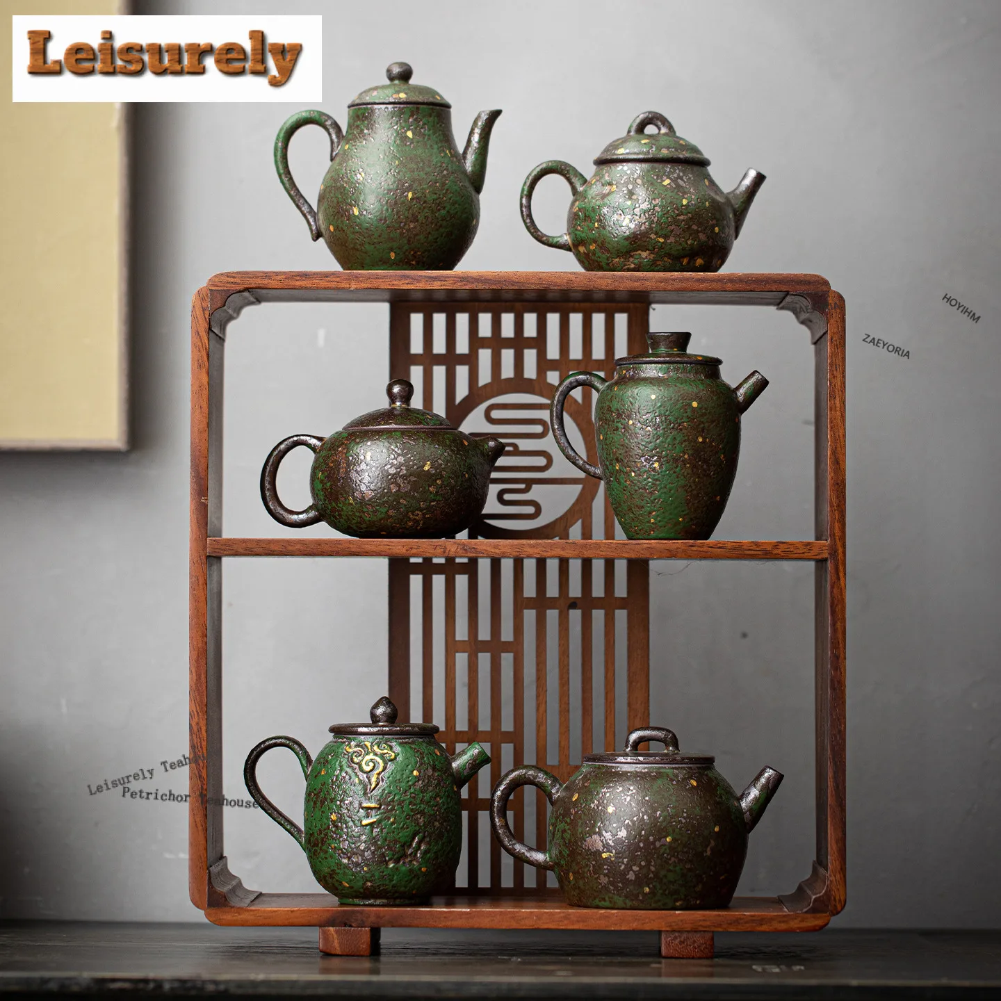 Sprinkle Gold Wizard Green Teapot Traditional Tea Infuser Pot Household Tea Maker Kettle With Strainer Drinkware Collection Gift