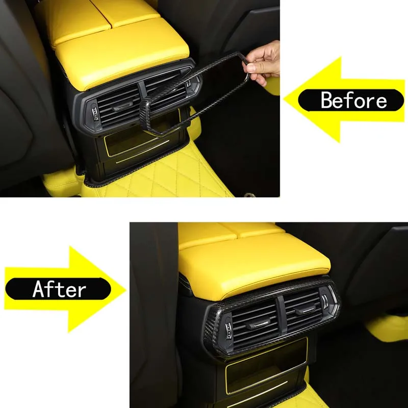 Real Carbon Fiber Car Rear Air Conditioning Vent Outlet Frame Cover Trim For Lamborghini URUS 2018-2021 Interior Accessories