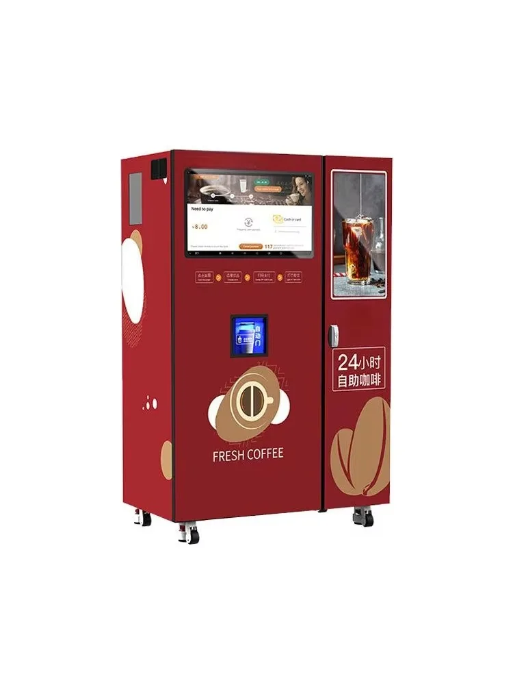 Distributore automatico di caffè espresso intelligente appena macinato, distributore di bevande
