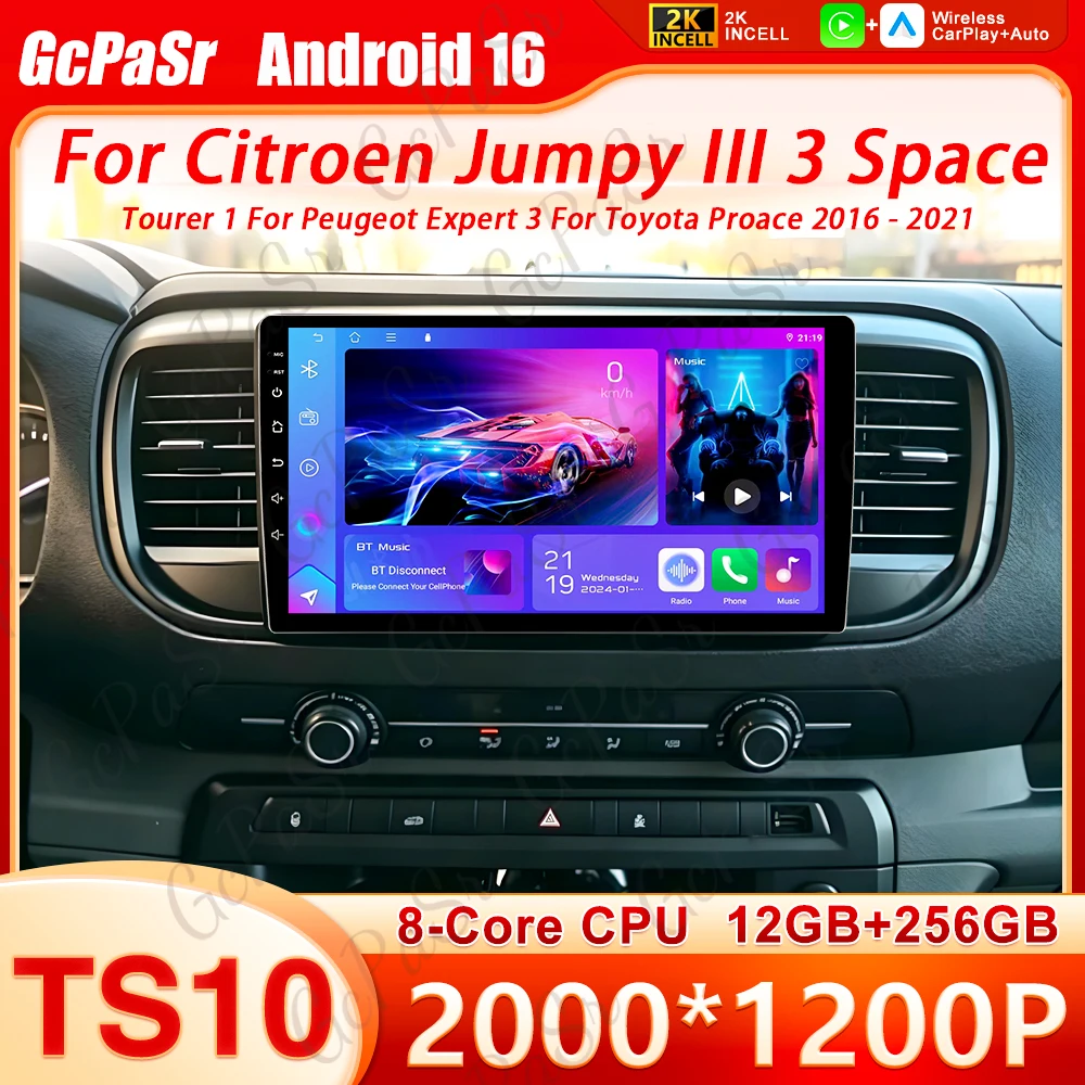 For Citroen Jumpy III 3 Space Tourer 1 For Peugeot Expert 3 For Toyota Proace 2016 - 2021 Car Radio GPS Navigation Carplay WIFI