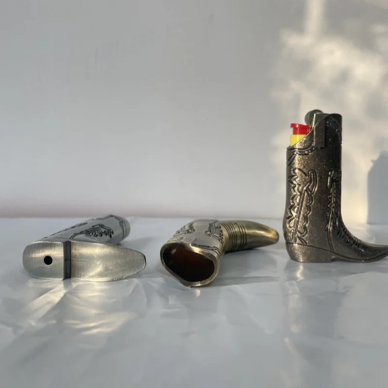 Rare Western Cowboy Boots BIC Lighter Holder Classic Mini Bic j5 Case Exquisite Decoration