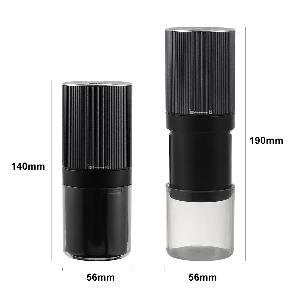 

Портативная USB-заряжаемая электрическая кофемолка из алюминия, мини-мельница для эспрессо для использования в отелях