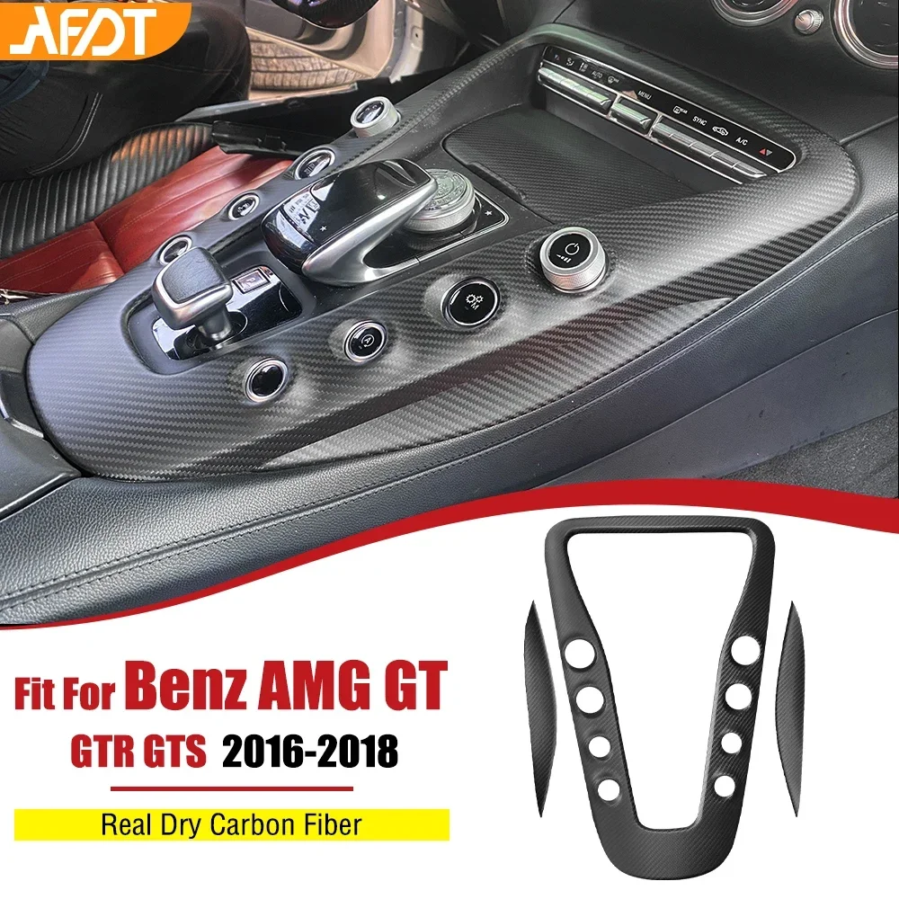 

Carbon Fiber Center Console Gear Shift Side Panel Trim Automotive Interior Accessories for 2016-2018 Benz GTR GTS C190 R190