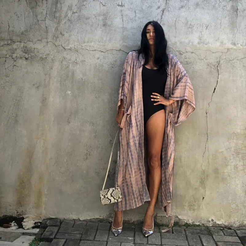 Nieuwe kleding met kant bedrukt zonwerend shirt, strandvakantie bikinijack met lange mouwen, cover-up shirt